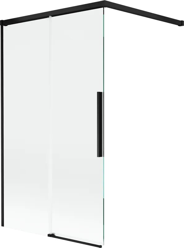 Mexen Rox painel de banho de 2 folhas deslizante 100 x 150 cm, transparente, preto - 8C9-100-003-70-00