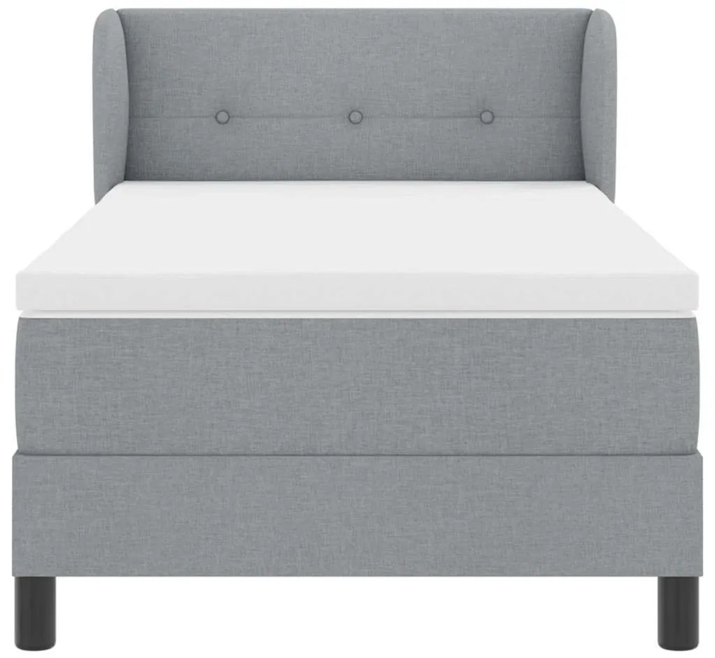 Cama Box com Colchão vidaXL Cinza Claro 90x190 cm Tecido