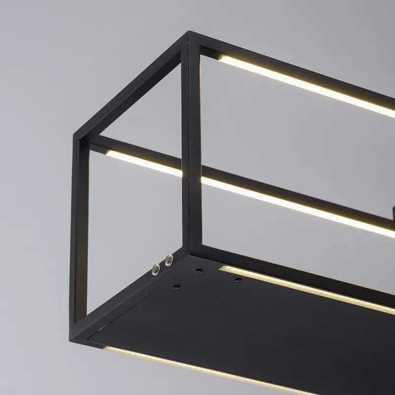 Candeeiro de suspensão design preto com LED e dimmer tátil - Jitske Industrial