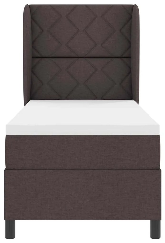 Cama Box com Colchão - Castanho, 80x200 cm, Tecido