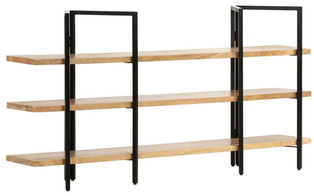 Estante com 3 prateleiras 160x31x80 cm madeira mangueira maciça