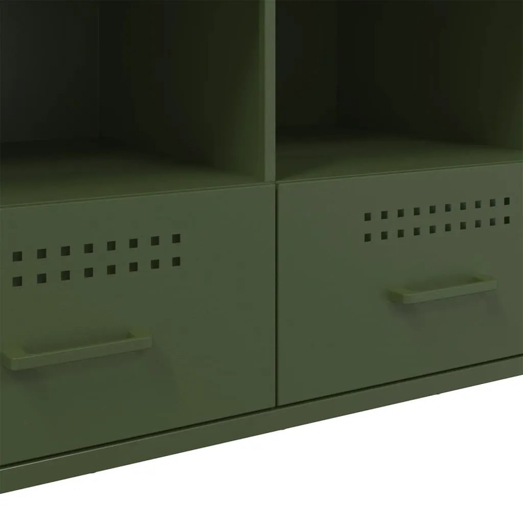 Móvel de TV 100,5x39x50,5 aço verde-azeitona