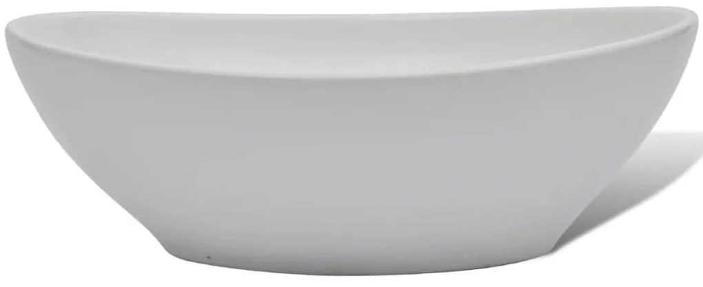 Lavatório com torneira misturadora cerâmica oval branco