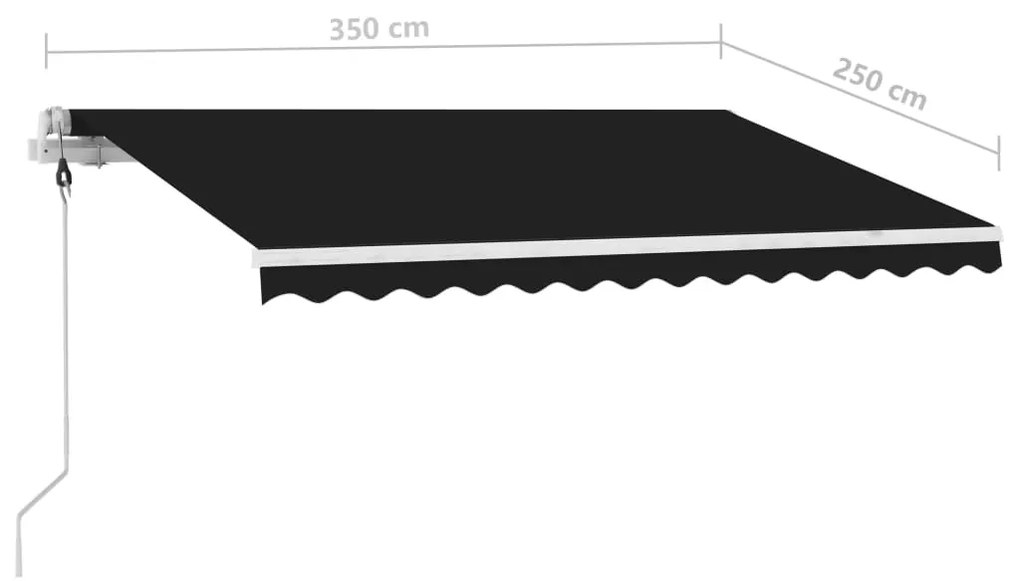 Toldo automático com LED e sensor de vento 350x250 cm antracite