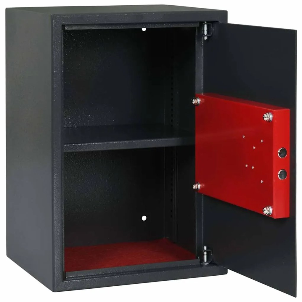 Caixa de Segurança com Fechadura Chave Cinza Escuro 31x35x50 cm Aço