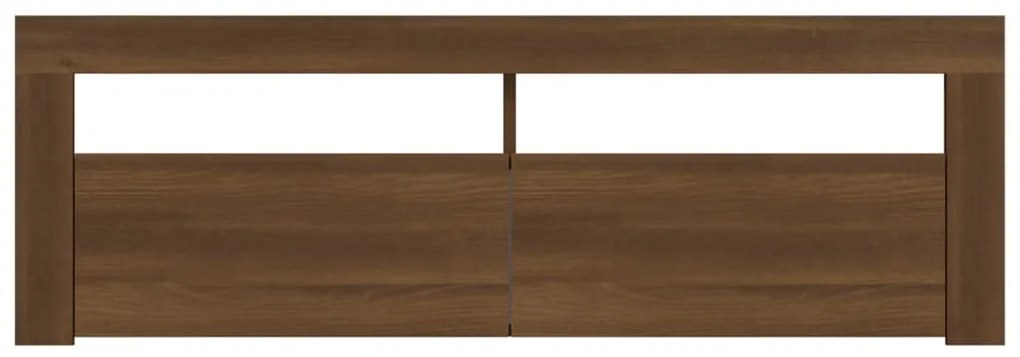 Móvel de TV com luzes LED 120x35x40 cm cor carvalho castanho