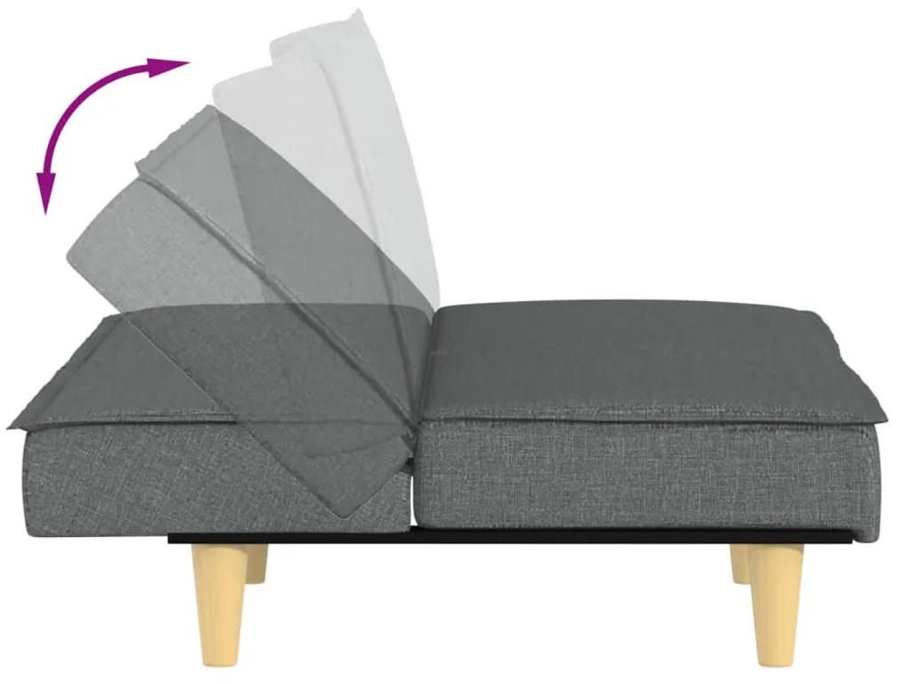 Sofá-cama tecido cinzento-escuro