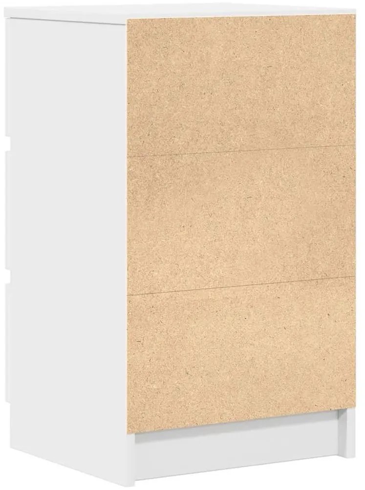 Mesa de cabeceira com 3 gavetas 39x35x65 cm branco
