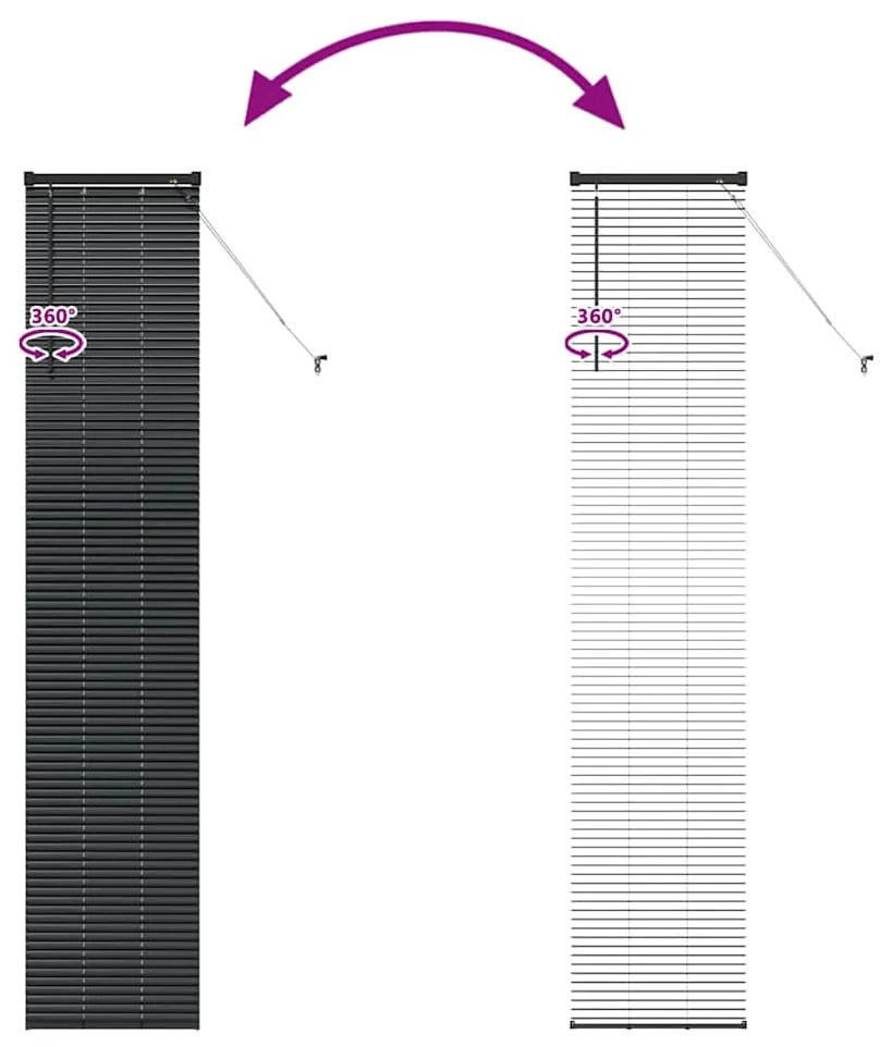 Persiana de Janela com cortinas Outros Manual Preto 40 x 220 cm Alumín