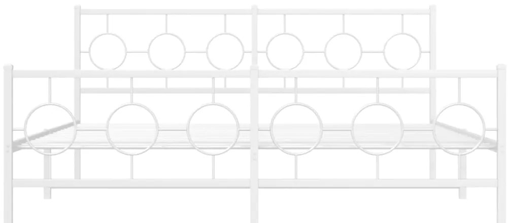 Estrutura de cama com cabeceira e pés 183x213 cm metal branco