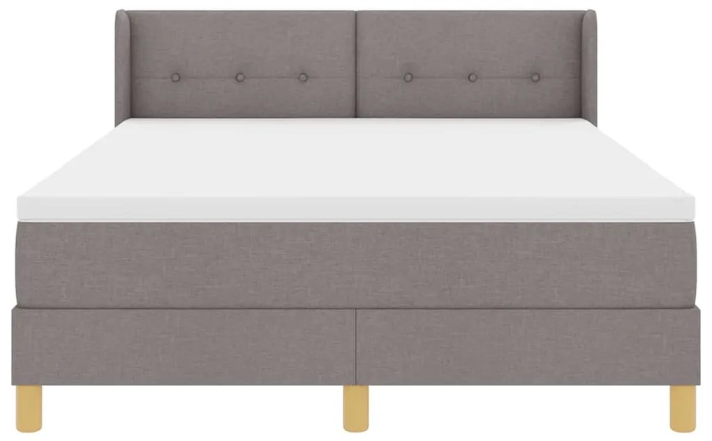 Cama Box com Colchão Taupe, 140 x 190 cm, Tecido