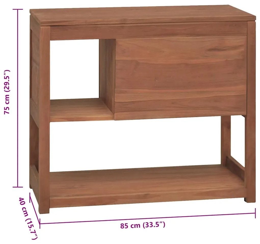 Armário de casa de banho 85x40x75 cm teca maciça