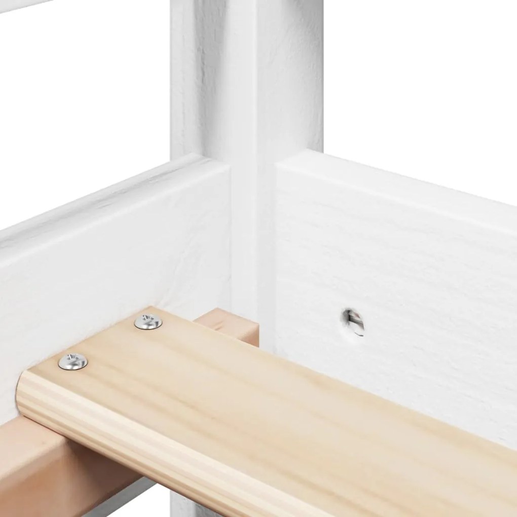 Conj. sofá-cama e banco c/ telhado 90x190cm pinho maciço branco