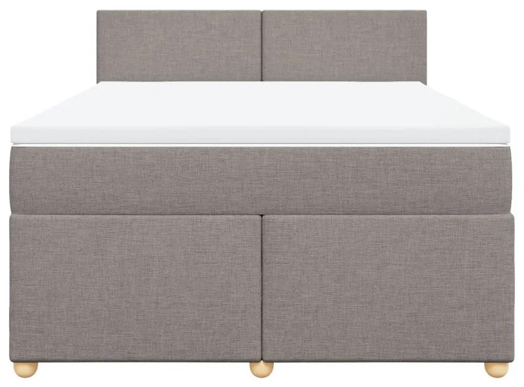 Cama com molas/colchão 140x190 cm tecido castanho-acinzentado