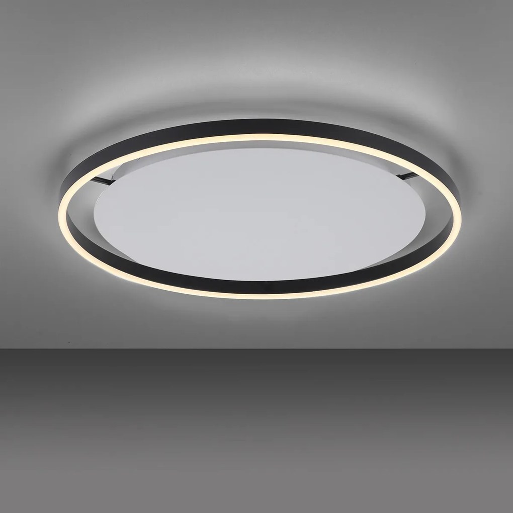 Candeeiro de teto cinzento escuro 60 cm com LED regulável em 3 níveis - Zlatan Moderno