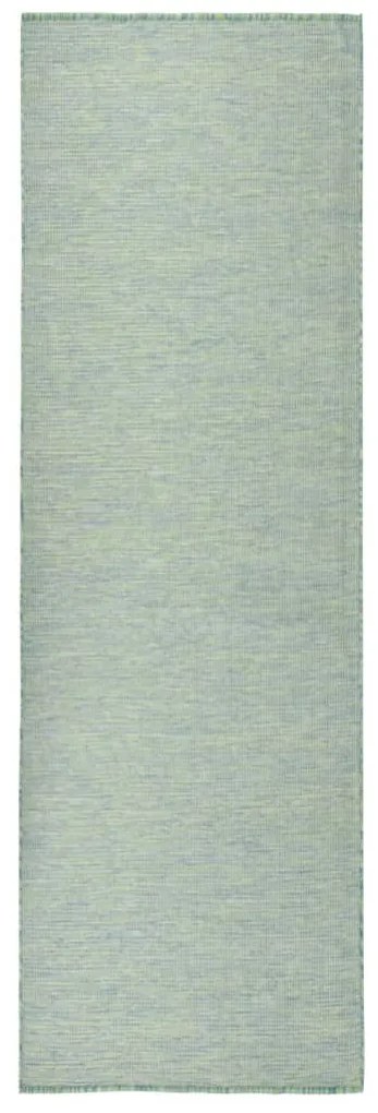 vidaXL Tapete de tecido plano para exterior 80x250 cm turquesa