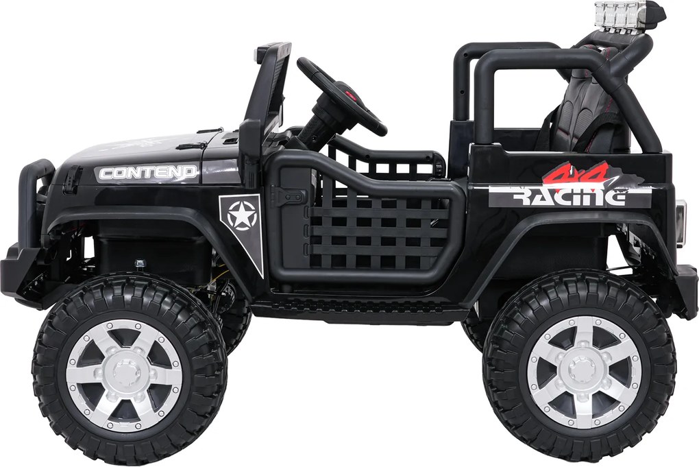 Jipe elétrico para Crianças 12V Jeep BEAST 4x4, Rodas de espuma EVA, Assento Couro ecológico Preto