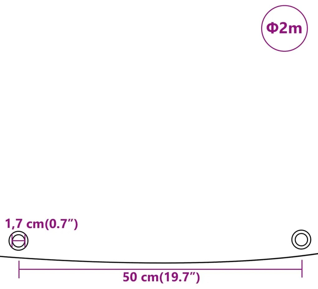Lona Ø 2 m 650 g/m² branco