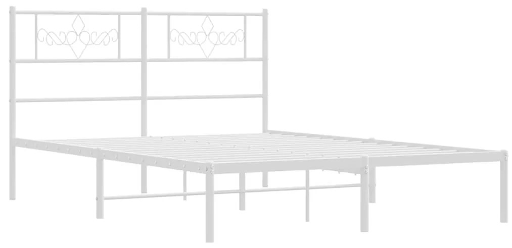 Estrutura de cama com cabeceira 150x200 cm metal branco