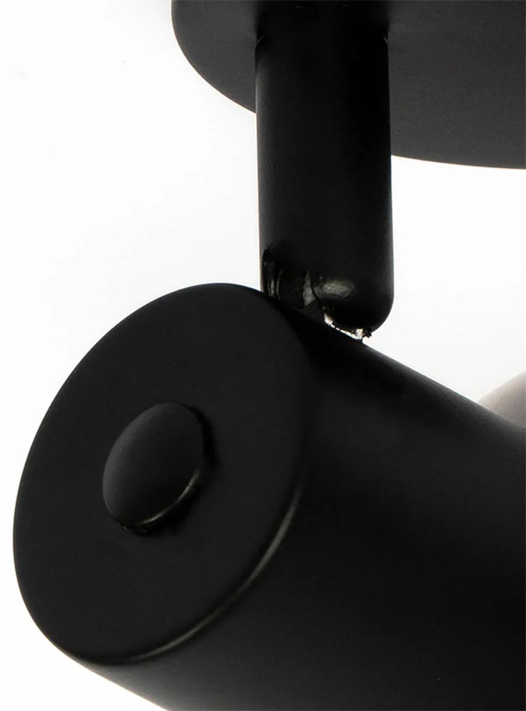 LED Foco de teto inteligente preto com vidro fumado, Wi-Fi P45 - Vidro Art Deco