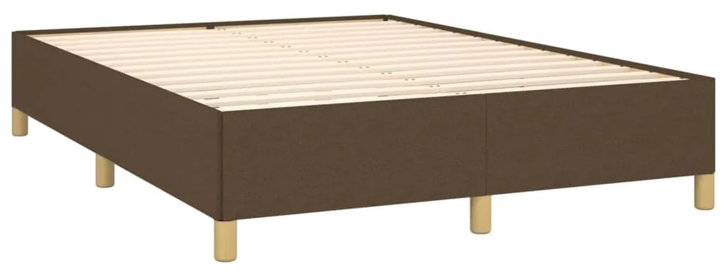 Estrutura de cama 140x190 cm tecido castanho-escuro