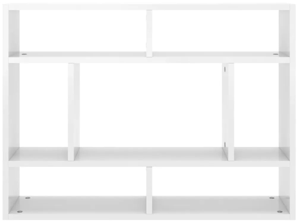 Estante de parede 75x16x55 cm contraplacado branco brilhante