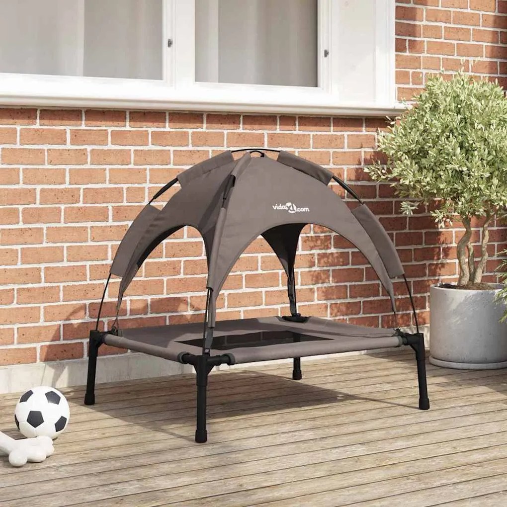 Cama Elevada para Cão Castanha Metal 76 x 62 x 70.5 cm Dobrável