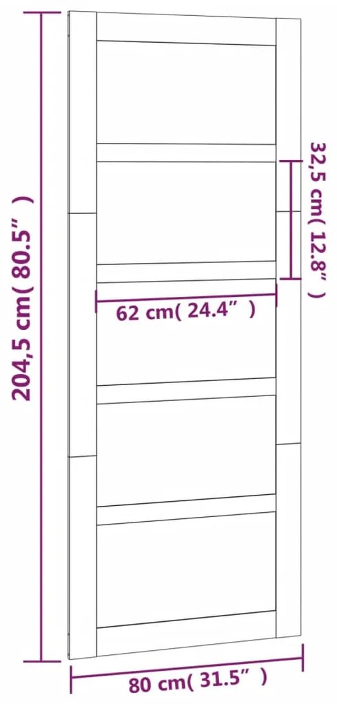 Porta de celeiro 80x1,8x204,5 cm madeira de pinho maciça branco