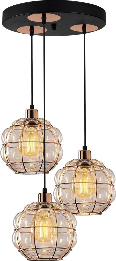 Candeeiro de Teto Safderun – Cobre – Diâmetro 47 cm, Altura 112 cm