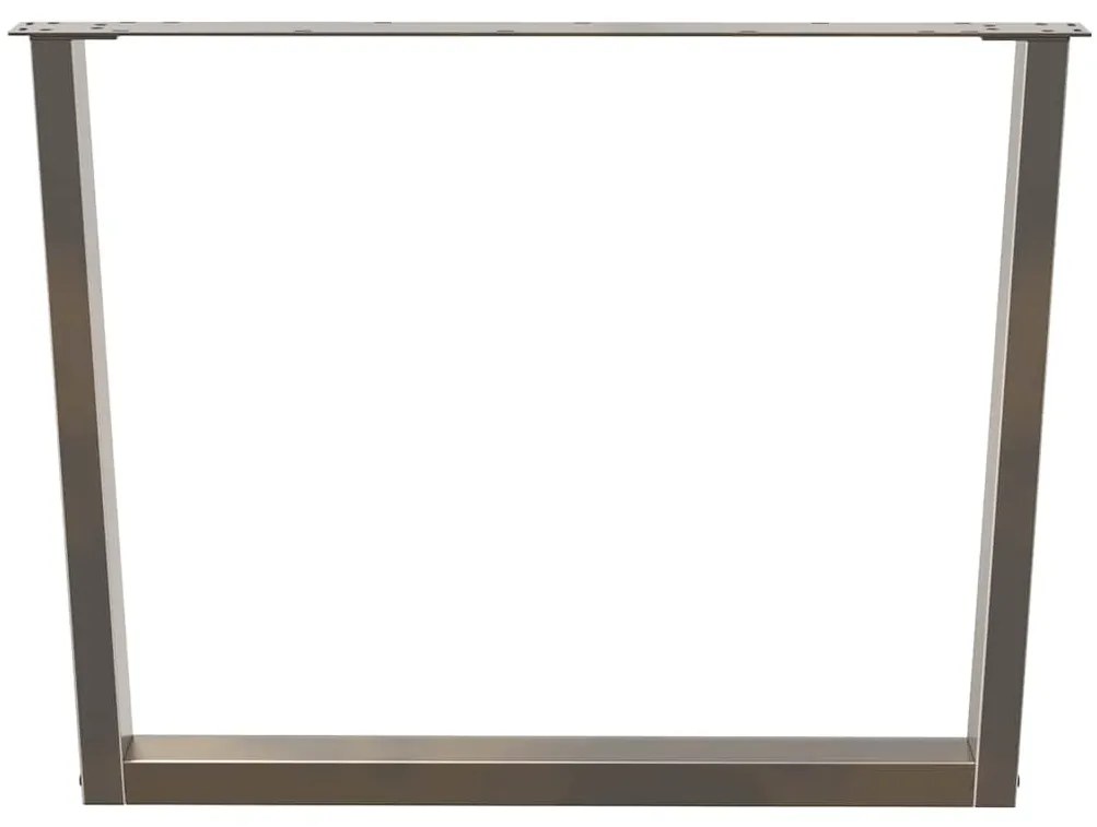 Pés para mesa de jantar em formato de V, 2 peças, aço natural, 100x(72