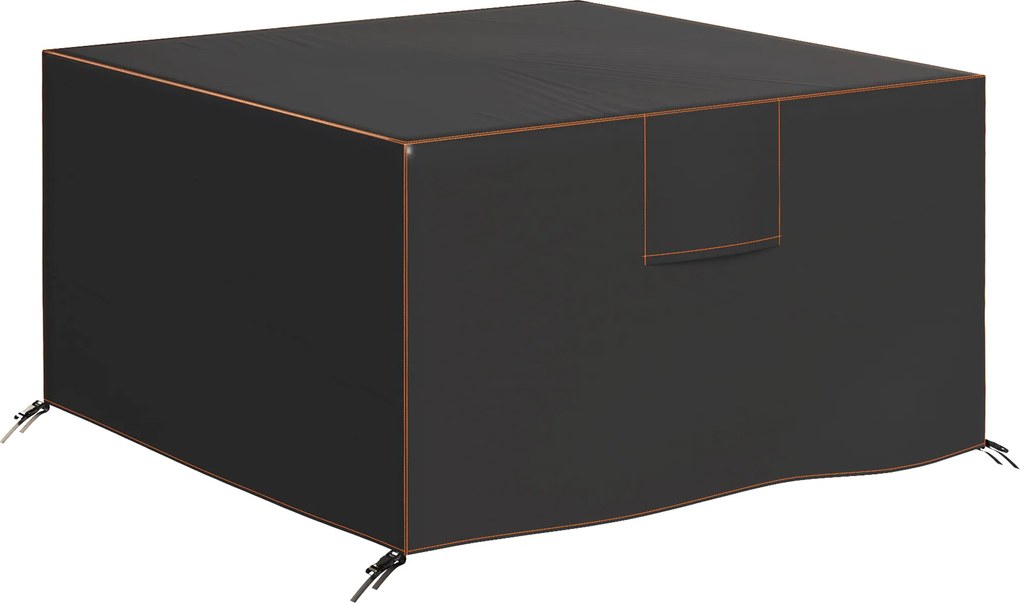 Outsunny Capa de proteção para móveis de jardim resistente ao inverno, impermeável, anti-UV, lona em tecido Oxford 420D 125x125x74cm Preto | Aosom Portugal