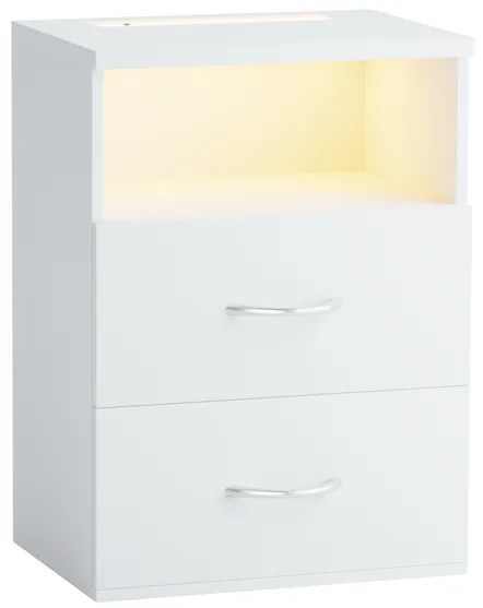 Mesa de cabeceira Jamie com Luz Led 55x40x28 cm branca