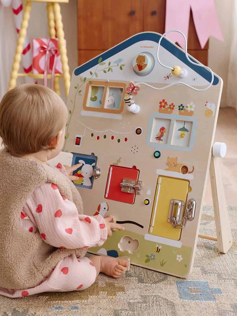 Prancha de atividades com sons e luzes em madeira FSC®  madeira