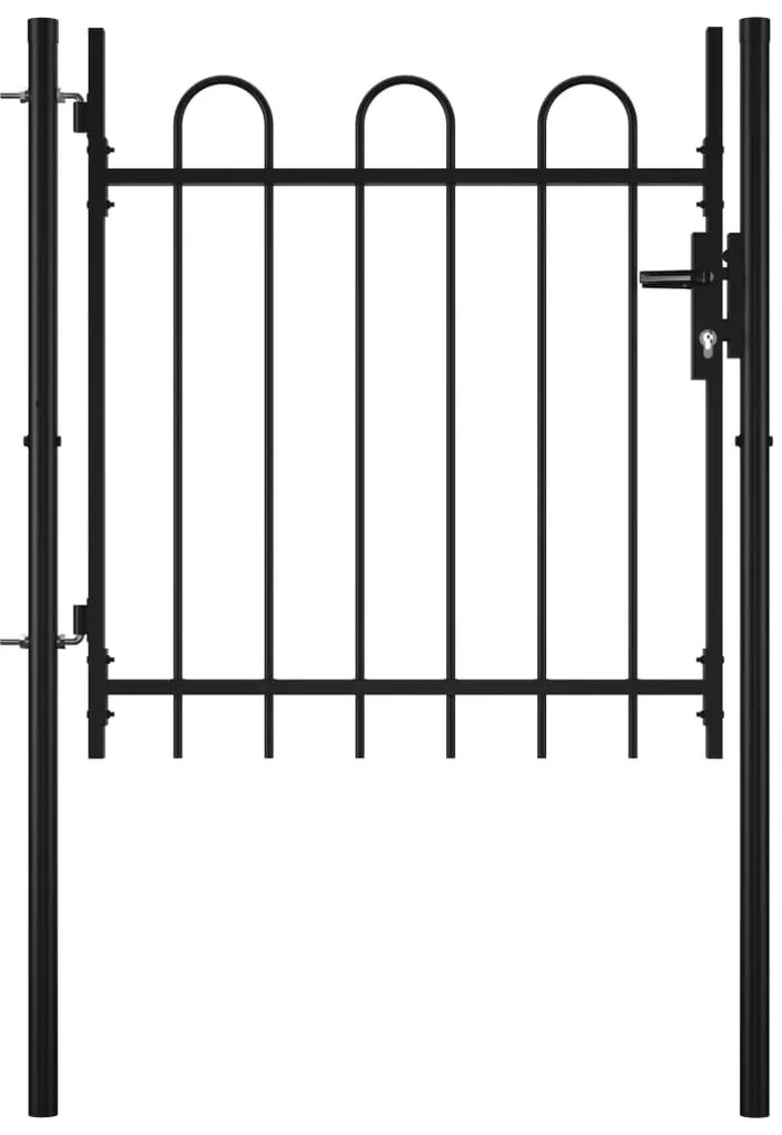 Portão de cerca com porta única e topo em aros 100x75 cm