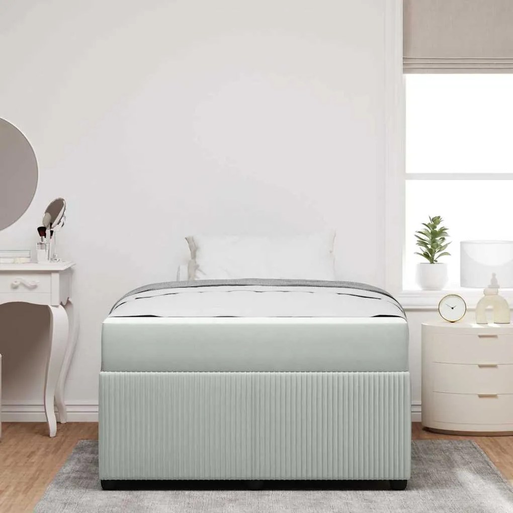 Estrutura de cama com colchão Cinzento-claro 120 x 200 cm