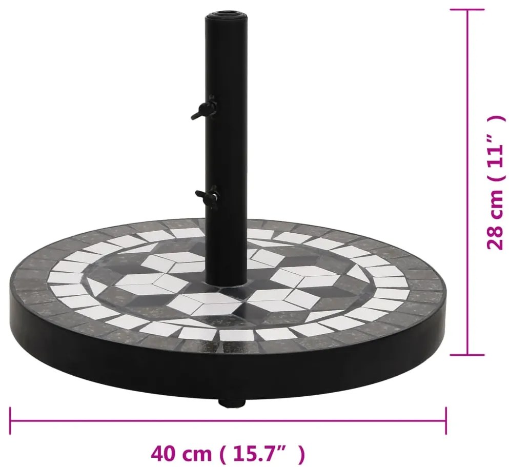 Base p/ guarda-sol redonda 12 kg preto e branco