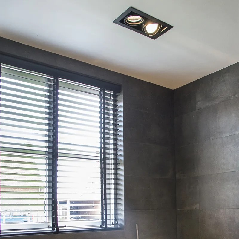 Foco embutido preto ajustável AR111 2 luzes - Oneon