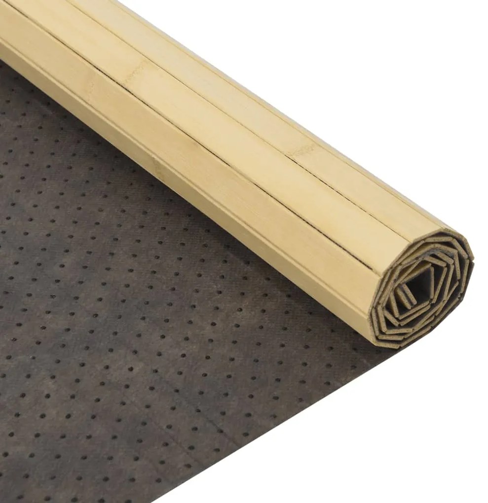 Tapete retangular 70x100 cm bambu cor natural clara