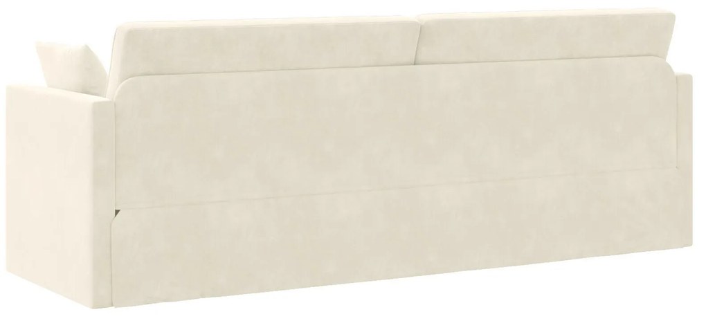 Sofá Cama de Chão 2 em 1 Creme 213x144x60 cm Veludo