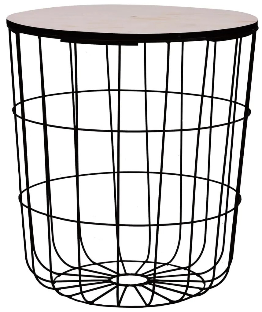 vidaXL Mesa de centro Ø 39,5 cm preto
