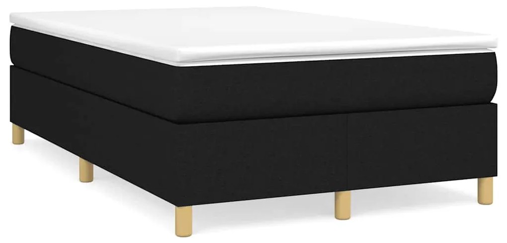 Cama boxspring com colchão 120x190 cm tecido preto