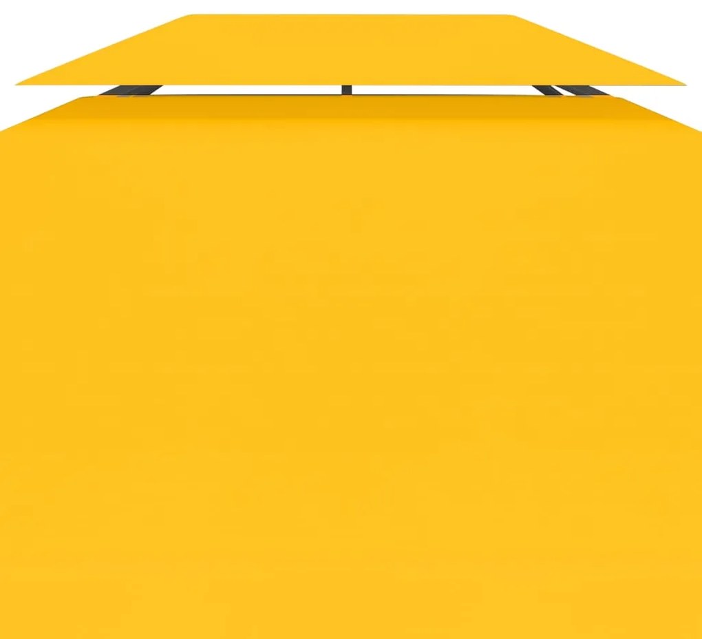 Cobertura de gazebo com 2 camadas 310 g/m² 4x3 m amarelo