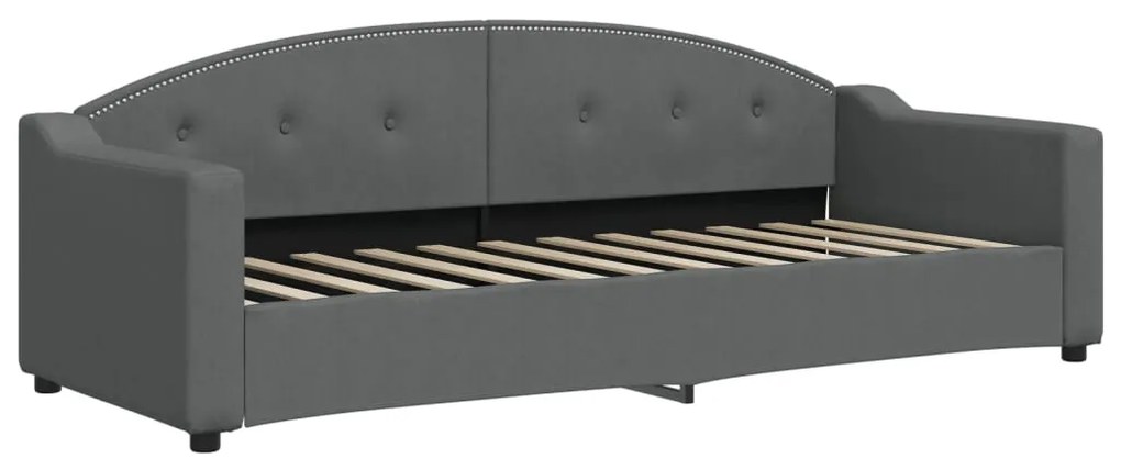 Sofá-cama c/ gavetão e gavetas 80x200 cm tecido cinzento-escuro