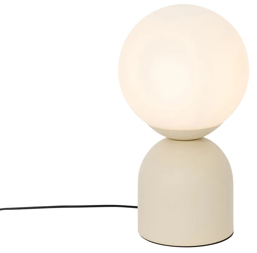 Candeeiro de mesa Hotel Chic bege com vidro opalino - Pallon Trend