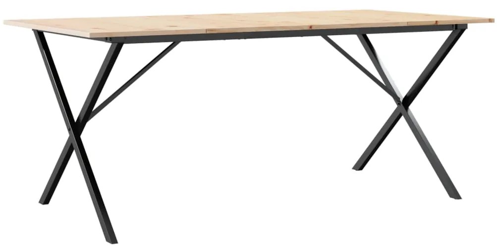 Mesa de jantar estrutura em X 180x90x75cm pinho e aço