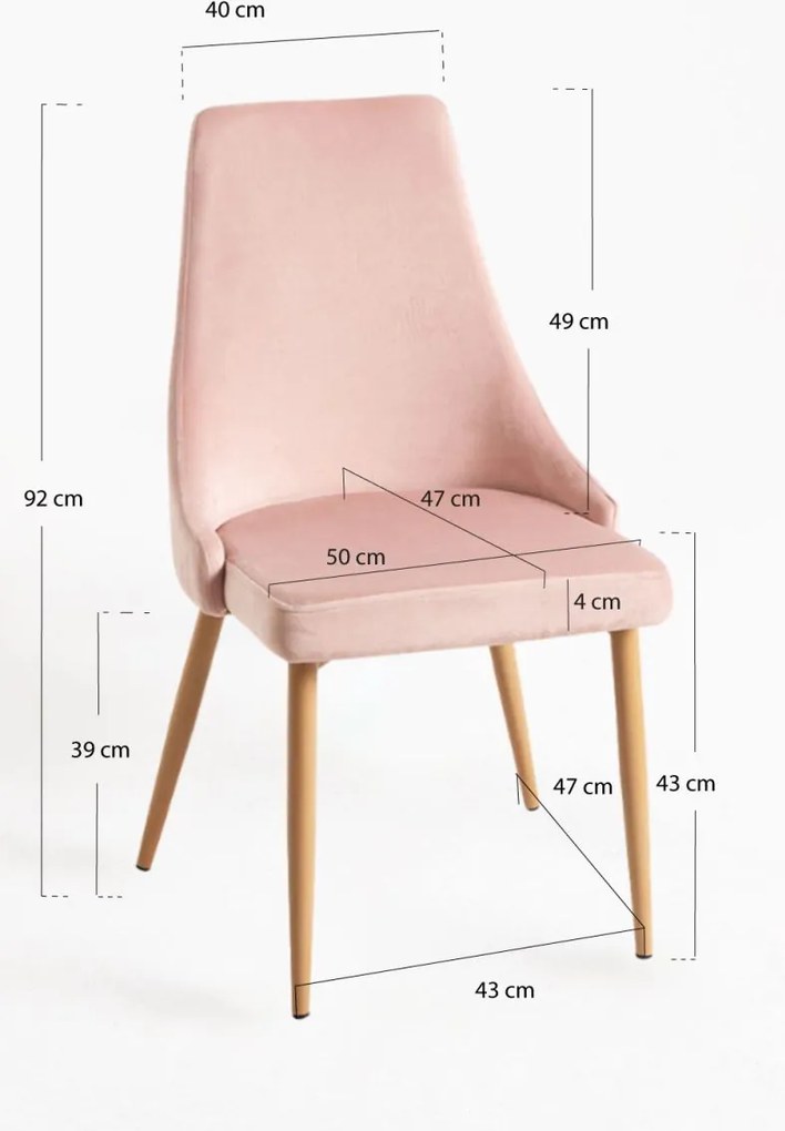 Pack 6 Cadeiras Stoik Wood - Rosa