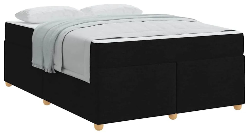 Estrutura de cama com colchão Outros Preto 140 x 200 cm tecido