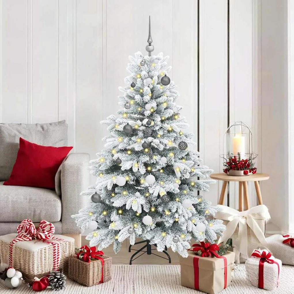 vidaXL Árvore de Natal Artificial com 150 LEDs Branco 150 cm PE e PVC