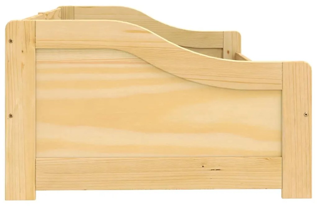 Sofá-cama com 2 gavetas 90x200 cm madeira de pinho maciça IRUN