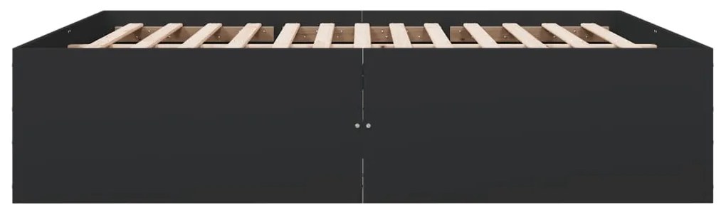 Estrutura de cama 180x200 cm derivados de madeira preto
